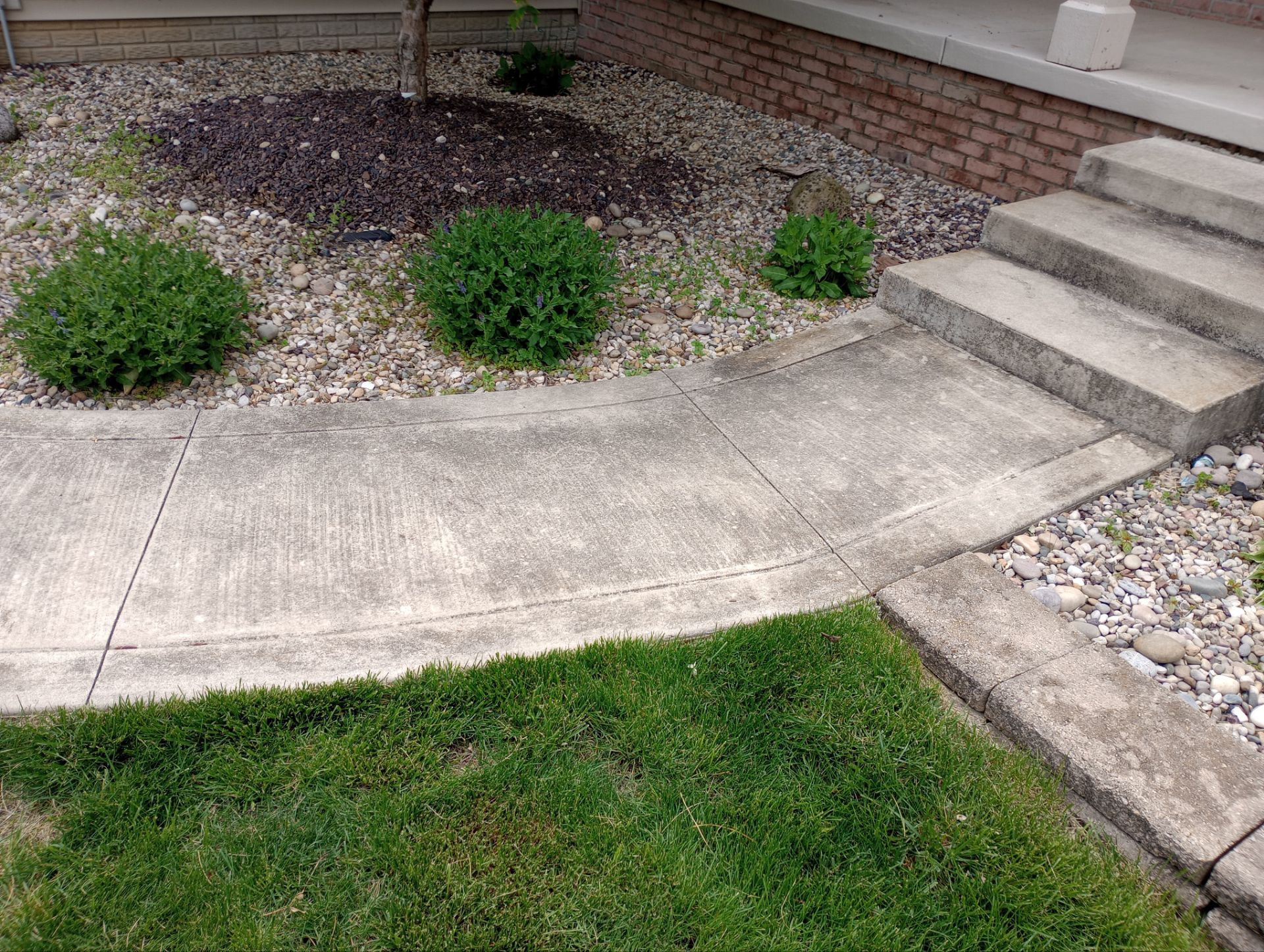 Driveway before pressure washing